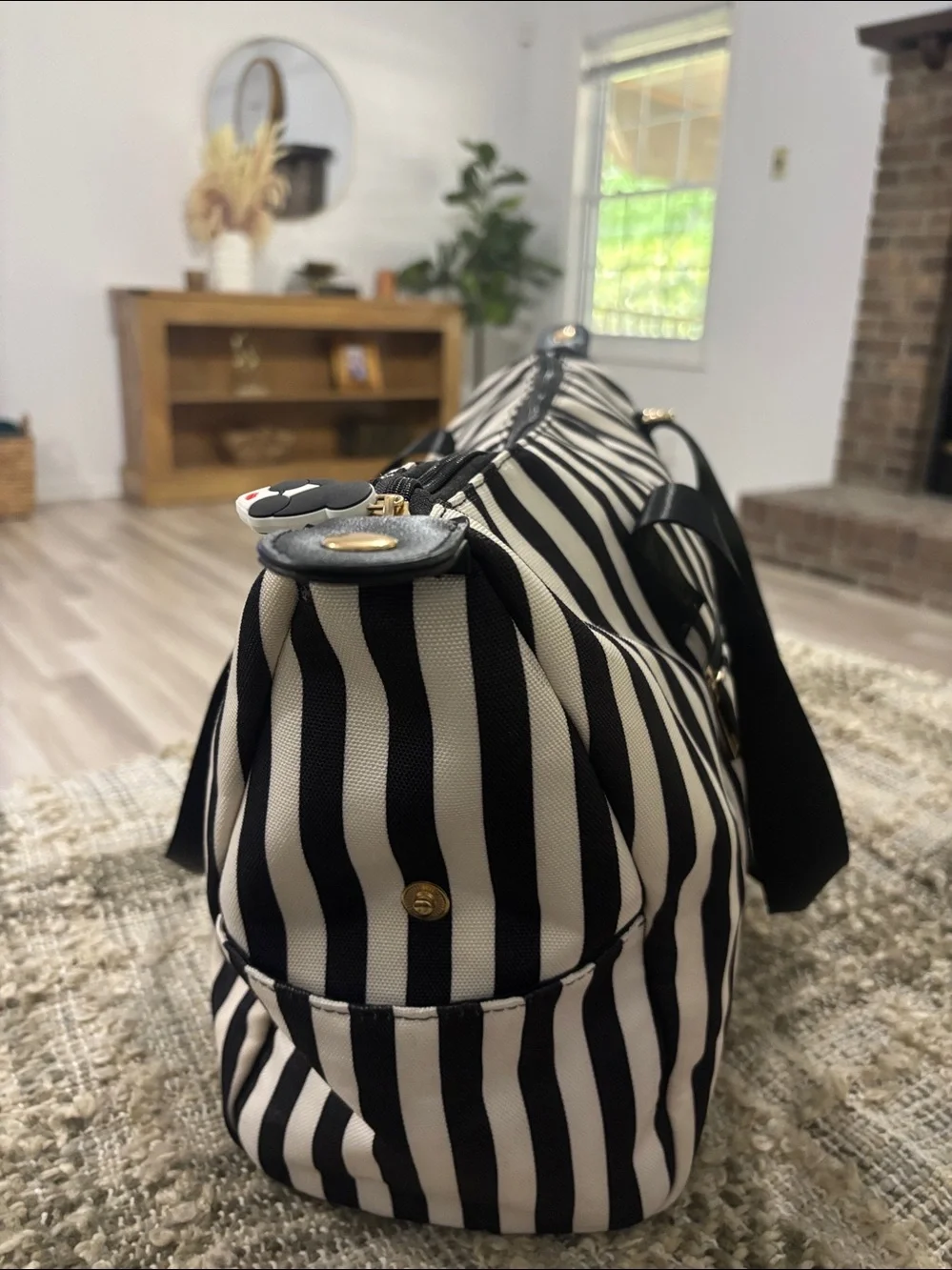Alice + Olivia By Stacey Bendet  Positano Striped Travel Duffle Weekend Bag NWOT